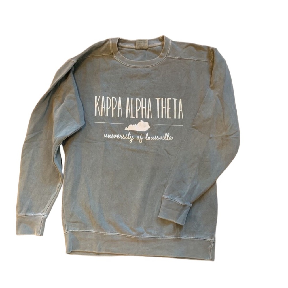 Kappa Alpha Theta Comfort Colors Pullover Sweater Sorority Crew Neck Small